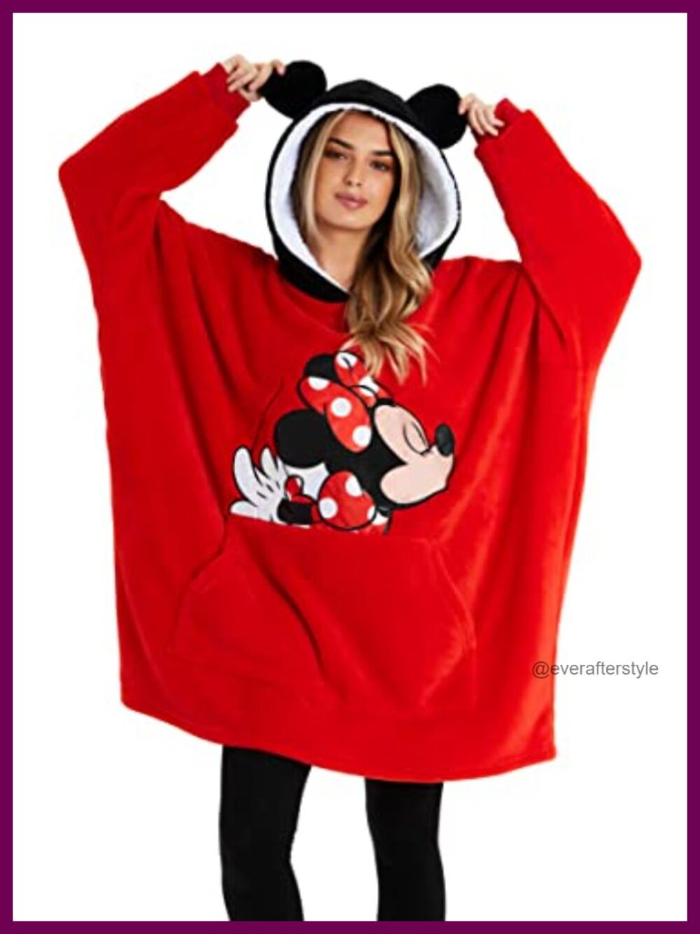 Oversized Blanket Hoodie with 3D Ears Kangaroo Pocket